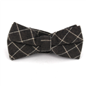 Brown and White Checkered Bow Tie