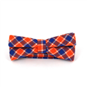 Orange and Navy Check Bow Tie