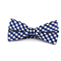 Blue and White Gingham Bow Tie