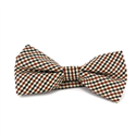 Beige and Brown Gingham Bow Tie