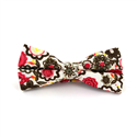 White and Red Floral Bow Tie