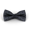 Grey Bow Tie with Black Polka Dots