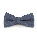 Grey Bow Tie with White Stripes