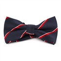 Grey Bow Tie with Red and White Stripes
