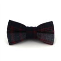 Grey and Red Checkered Wool Bow Tie