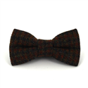 Brown Check Wool Bow Tie