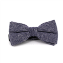 Midnight Blue Herringbone Wool Bow Tie
