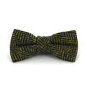 Blue and Yellow Herringbone Wool Bow Tie