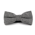 Grey Herringbone Wool Bow Tie