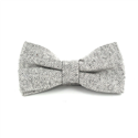 Light Grey Herringbone Wool Bow Tie