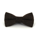Brown Herringbone Wool Bow Tie