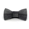 Grey Solid Wool Bow Tie