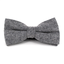 Light Grey Solid Wool Bow Tie