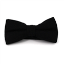 Black Solid Wool Bow Tie