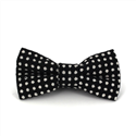 Black Wool Bow Tie with White Polka Dots