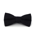 Black Wool Bow Tie with Grey and Red Polka Dots