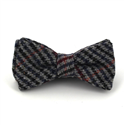 Black and Grey Striped Wool Bow Tie