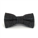 Black and White Zigzag Wool Bow Tie