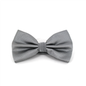 Light Grey Checkered Solid Bow Tie