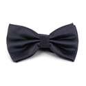 Dark Grey Checkered Solid Bow Tie