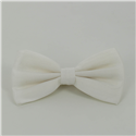White Herringbone Solid Bow Tie