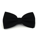 Black Herringbone Solid Bow Tie