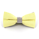 Solid Yellow and Gray Oxford Bow Tie