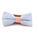 Solid Light Blue and Orange Oxford Bow Tie