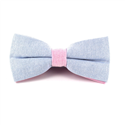 Solid Light Blue and Pink Oxford Bow Tie