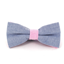 Solid Oxford Blue and Pink Bow Tie