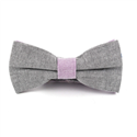 Solid Oxford Grey and Lilac Bow Tie