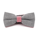 Solid Oxford Grey and Red Bow Tie