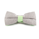 Solid Oxford Grey and Green Bow Tie