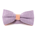 Solid Oxford Lilac and Orange Bow Tie