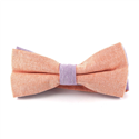 Solid Orange and Lilac Oxford Bow Tie