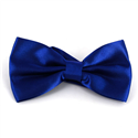 Solid Satin Blue Bow Tie