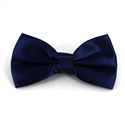 Solid Navy Satin Bow Tie