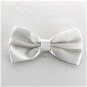 White Satin Solid Bow Tie