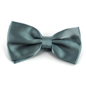 Grey Satin Solid Bow Tie