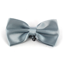 Silver Grey Satin Solid Bow Tie