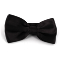 Black Satin Solid Bow Tie