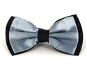 Black and Grey Solid Satin Bow Tie