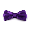 Solid Purple Satin Bow Tie