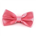 Coral Pink Satin Solid Bow Tie