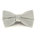 Grey Velvet Solid Bow Tie
