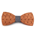 Wooden Bow Tie with Anchors
