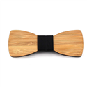 Bamboo Wood and Leather Bow Tie