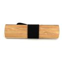 Bamboo Wood and Leather Bow Tie