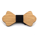 Bamboo Wood and Leather Bow Tie