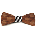 Wooden Bow Tie with Circles